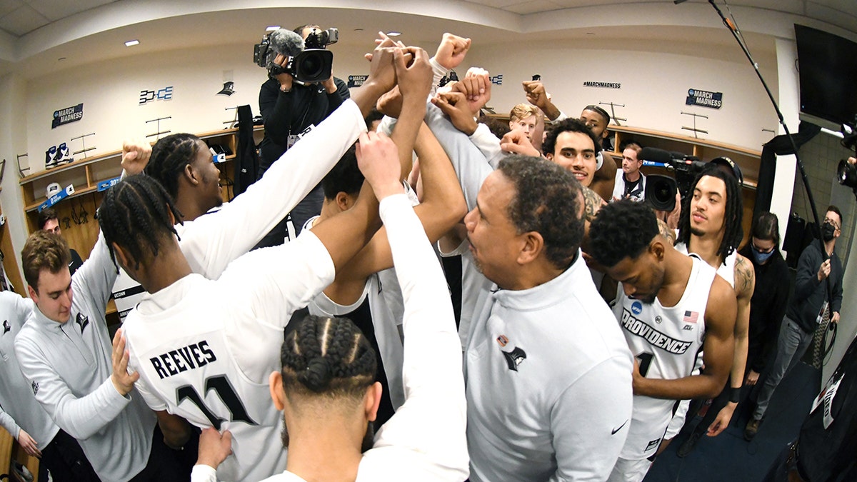 March Madness Providence Friars celebrate