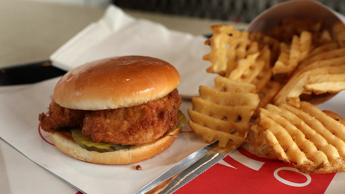  Chick-Fil-A chicken sandwich and waffle fries