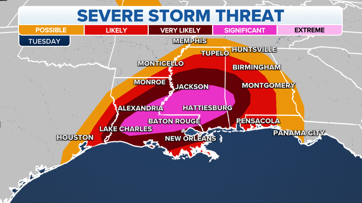 Gulf Coast severe storm threat