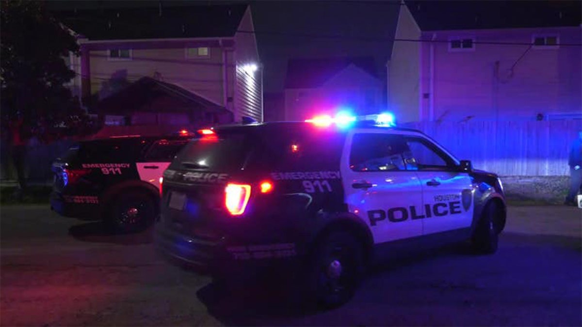 Houston police outside a crime scene. 
