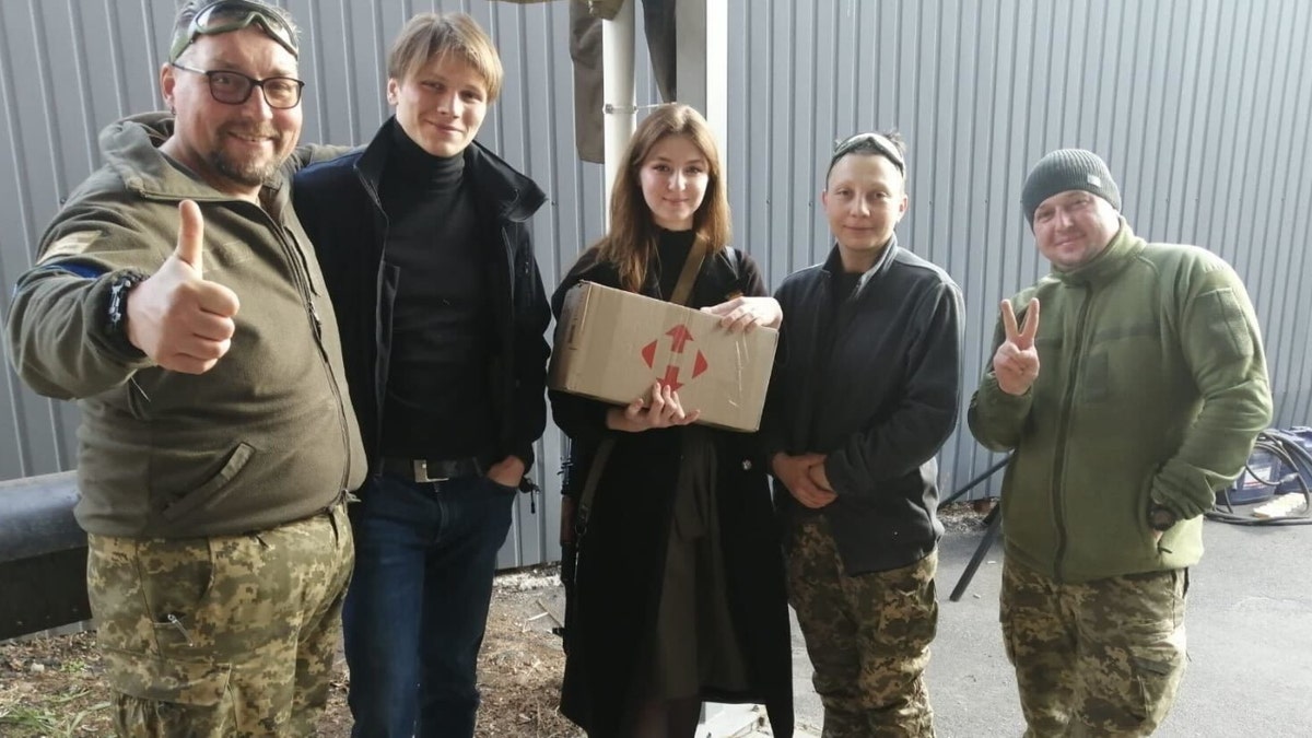 Sviatoslav Fursin, Yaryna Arieva and other civilian soldiers (Credit: Yaryna Arieva)