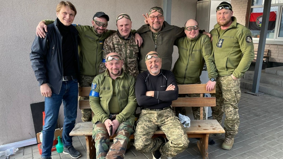 Sviatoslav Fursin and other civilian soldiers (Credit: Yaryna Arieva)