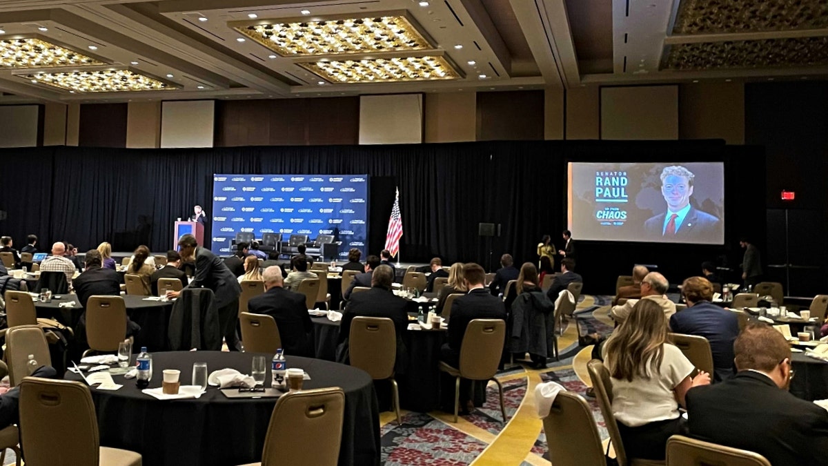 Sen. Rand Paul, R-Ky., speaks at the "Up from Chaos" conference hosted by the American Moment nonprofit and The American Conservative magazine. (Fox News)