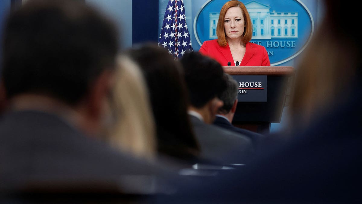U.S. White House Press Secretary Jen Psaki holds the daily press briefing at the White House in Washington, D.C., March 7, 2022. 