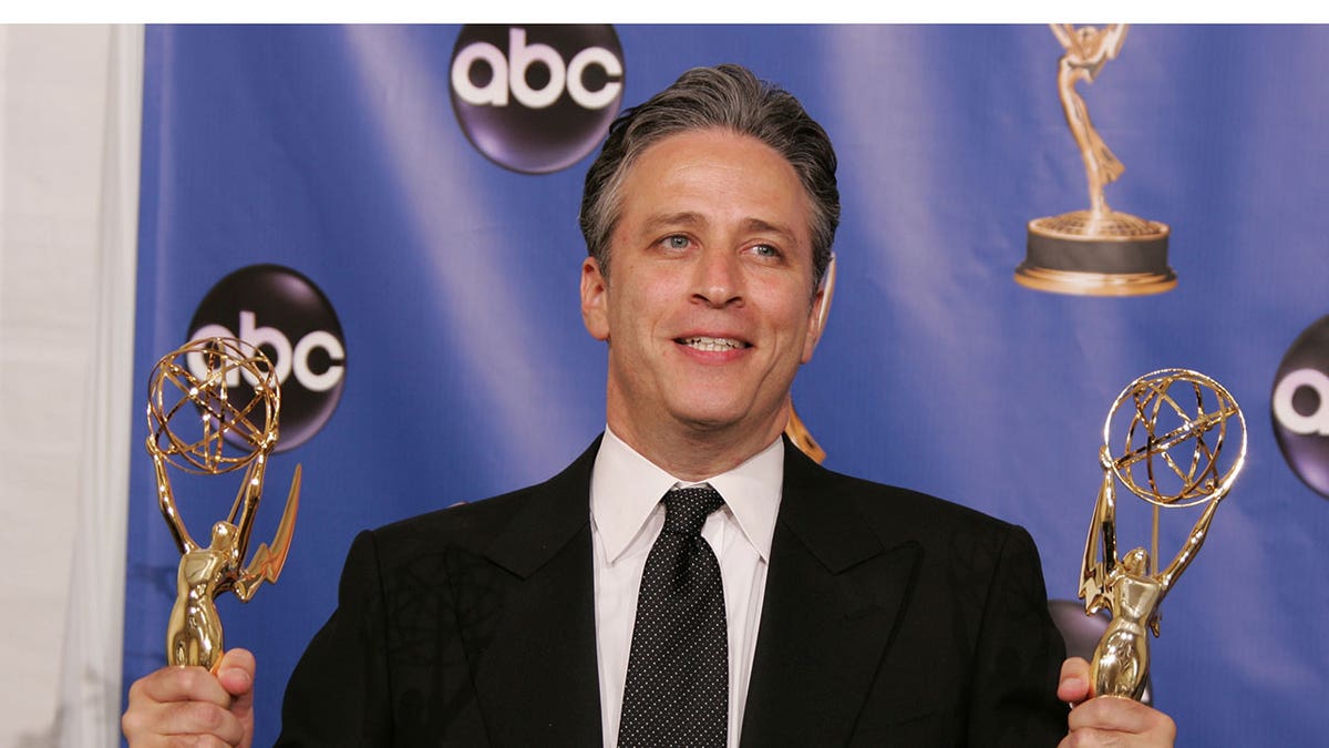 Jon Stewart winning two Emmy awards back to back.