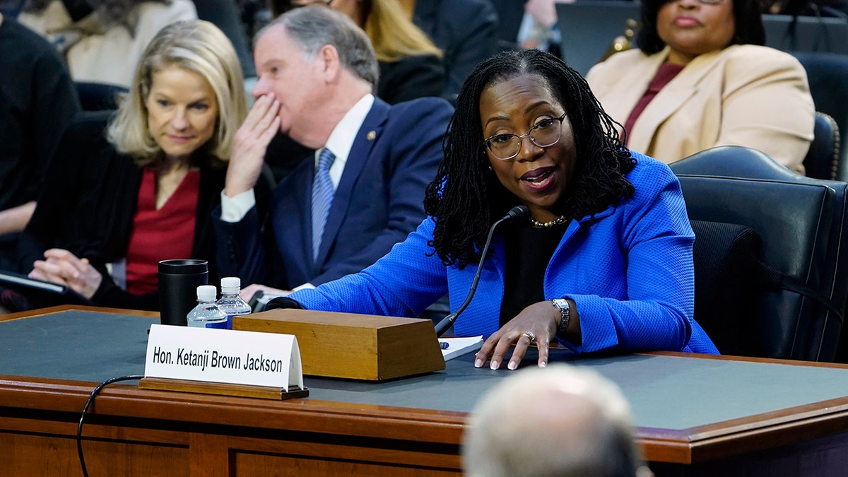 Supreme Court nominee Judge Ketanji Brown Jackson testifies before the Senate Judiciary Committee on Capitol Hill, Wednesday, March 23, 2022.