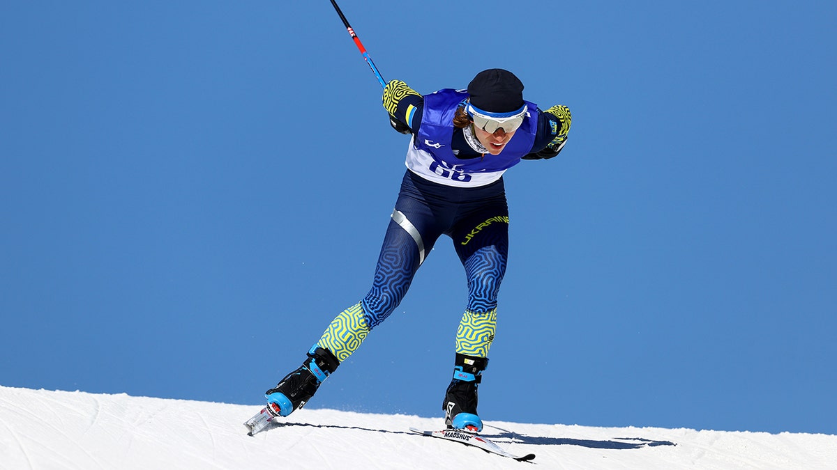 Liudmyla Liashenko of Team Ukraine competes in the Women's Sprint Standing Paralympic Para Biathlon during Day One of the Beijing 2022 Winter Paralympics at Zhangjiakou National Biathlon Centre on March 05, 2022, in Beijing, China.