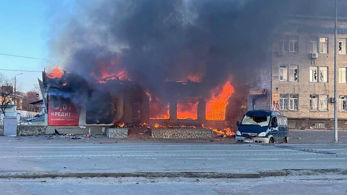 Ukraine's National Police said seven people are dead and five wounded in a mortar strike east of Kyiv, in Makariv. (National Police of Ukraine)