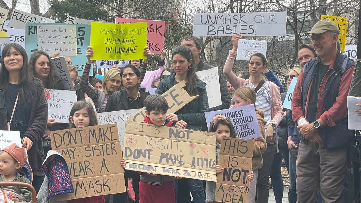 NYC parents protest mask mandate at City Hall