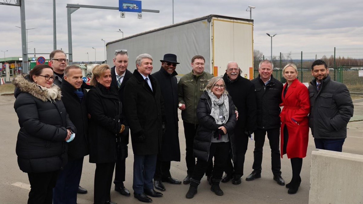 Members of the bipartisan congressional delegation at the Ukraine-Poland border during the weekend of March 4, 2022.