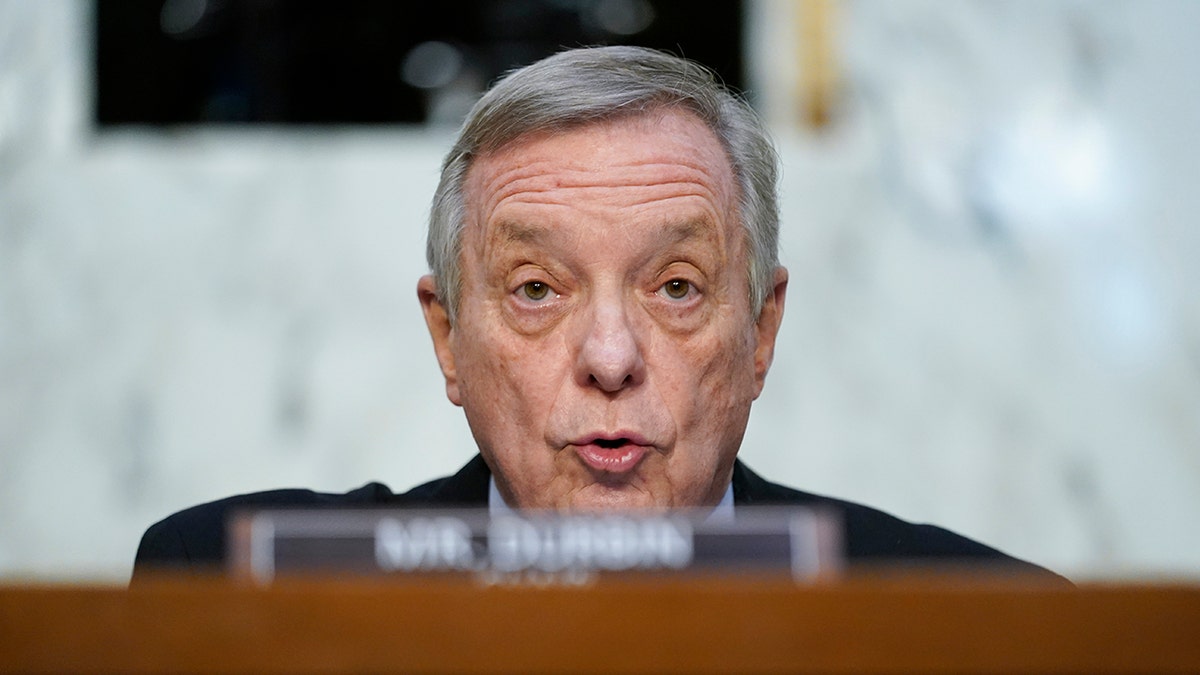 Sen. Dick Durbin, D-Ill., chairman of the Senate Judiciary Committee, on Capitol Hill in Washington, Tuesday, March 22, 2022.