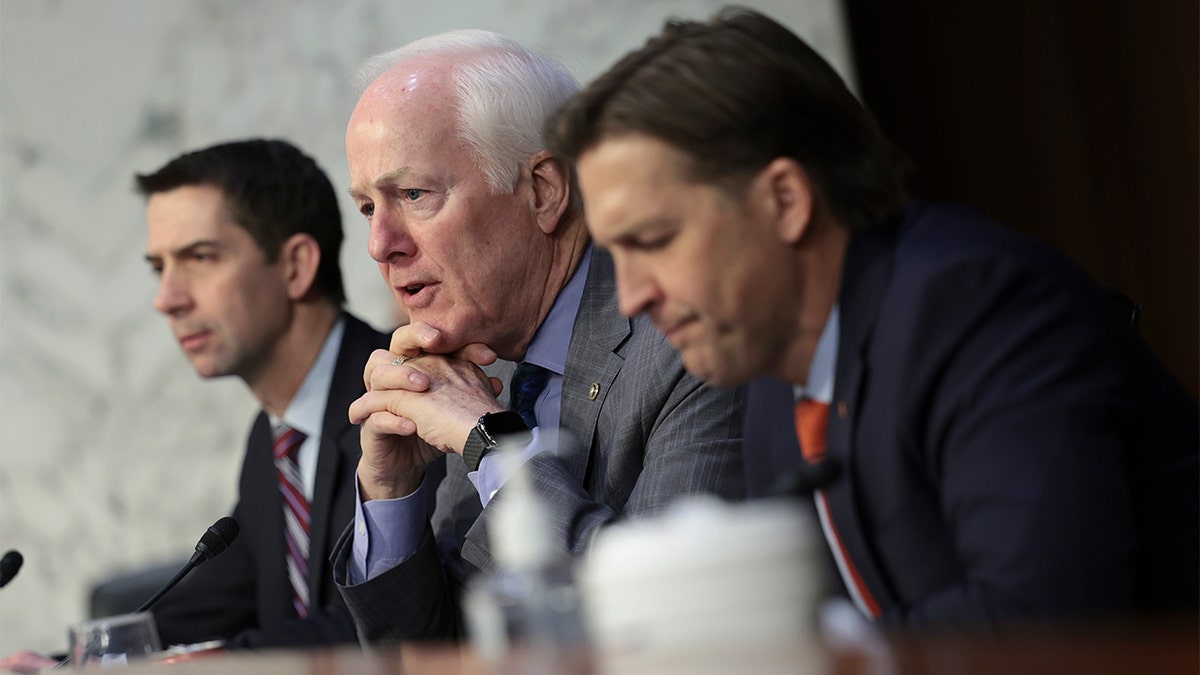 Republican Sens. (from left) Tom Cotton, John Cornyn and Ben Sasse