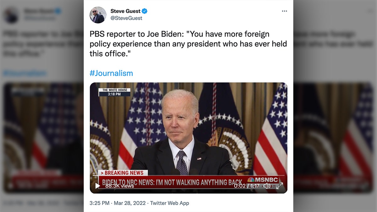 photo of tweet by Steve guest