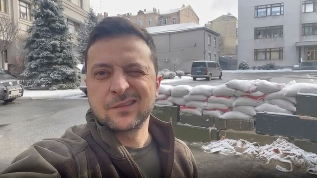 In this March 8, 2022, image from video provided by the Ukrainian Presidential Press Office and posted on Instagram, Ukrainian President Volodymyr Zelenskyy speaks in Kyiv, Ukraine. (Ukrainian Presidential Press Office via AP)