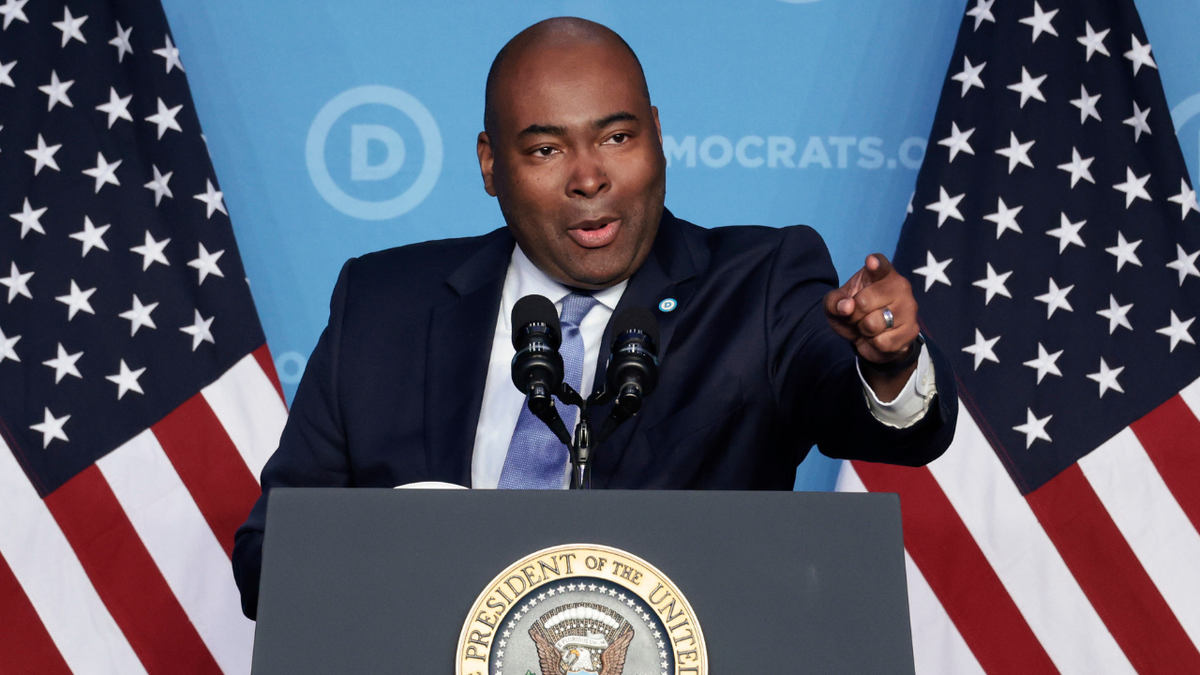<u>Democratic National Committee</u> (DNC) Chairman Jaime Harrison attempted to enactment     rumors of Biden's replacement to furniture  connected  Saturday.