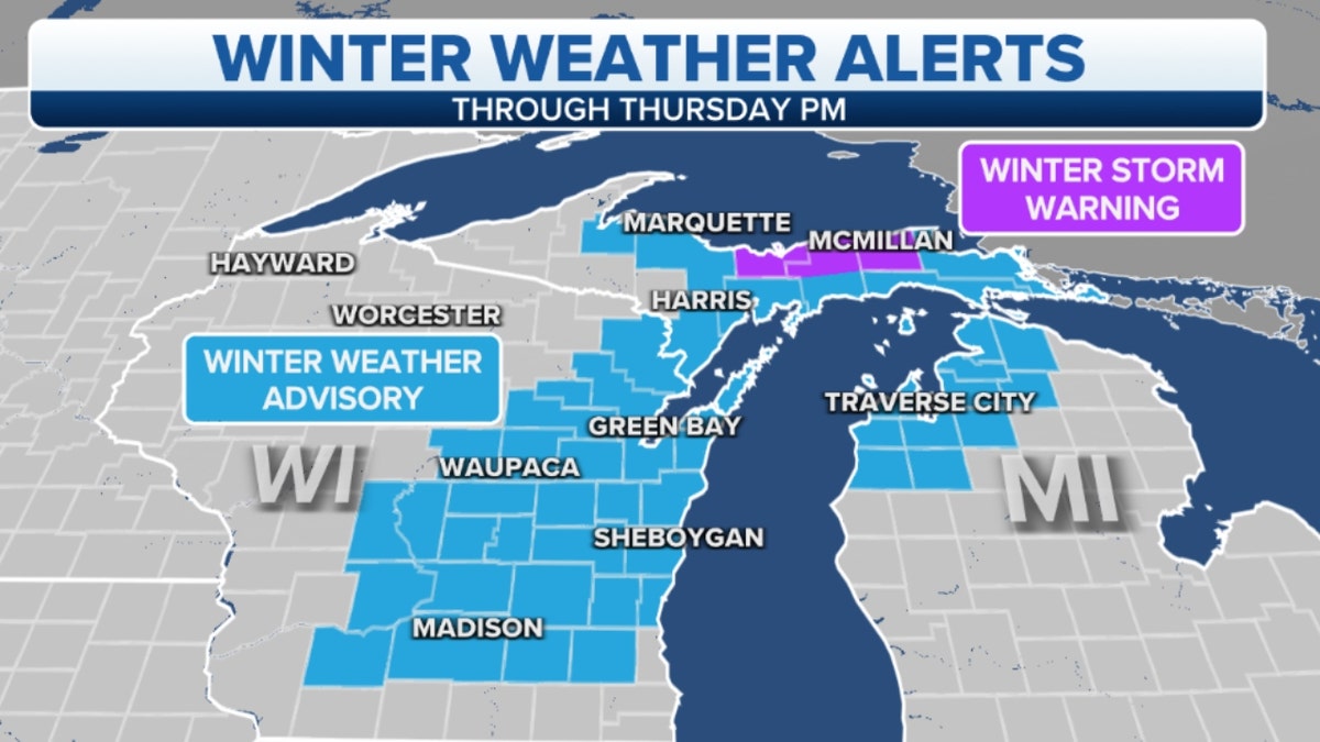 Winter weather alerts through Thursday night