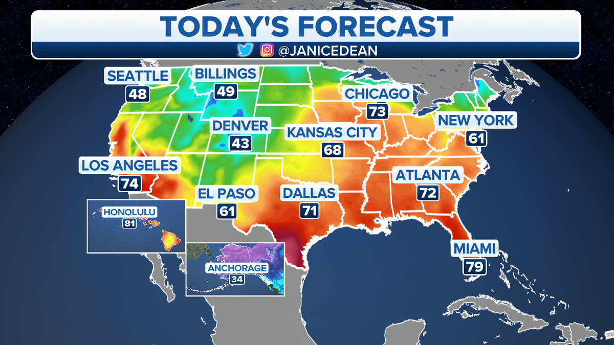 The national forecast for Monday, March 21.