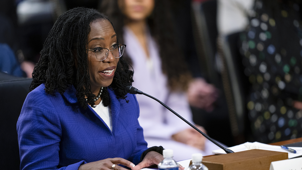 Supreme Court nominee Ketanji Brown Jackson speaks during her confirmation hearing before the Senate Judiciary Committee.