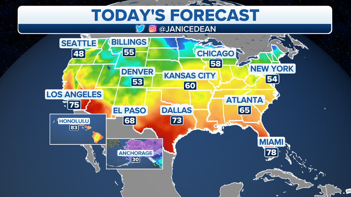 The national forecast for Monday, March 14.