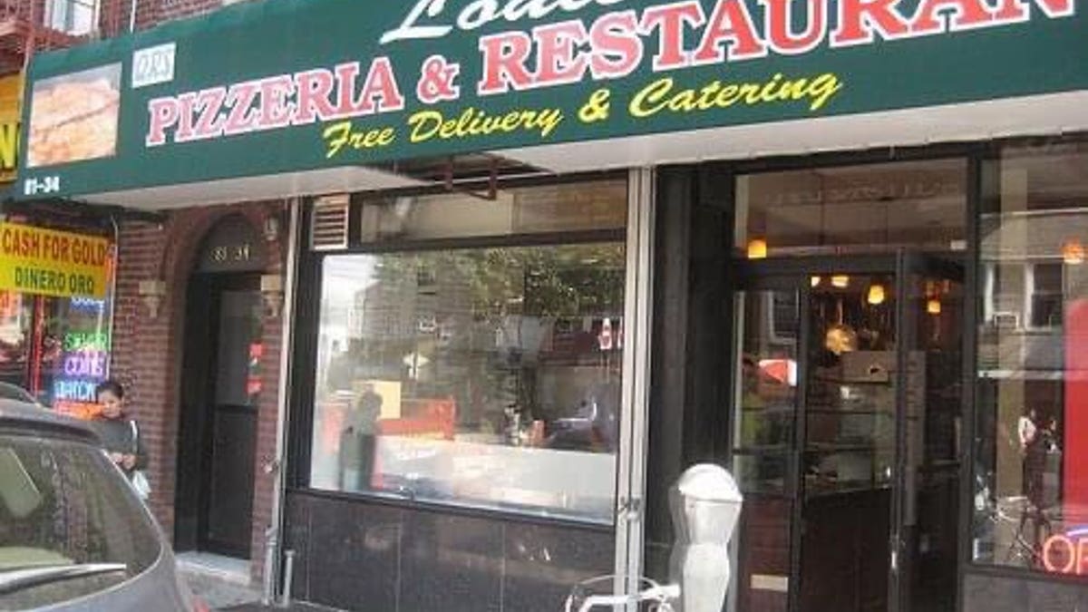 The outside of Louie's Pizzeria where the alleged robbery took place.