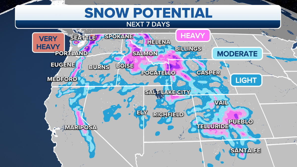 Potential snow in the western U.S.
