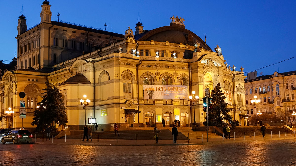 A general view shows the Ukrainian National Opera House in Kiev, Ukraine, February 27, 2016.  