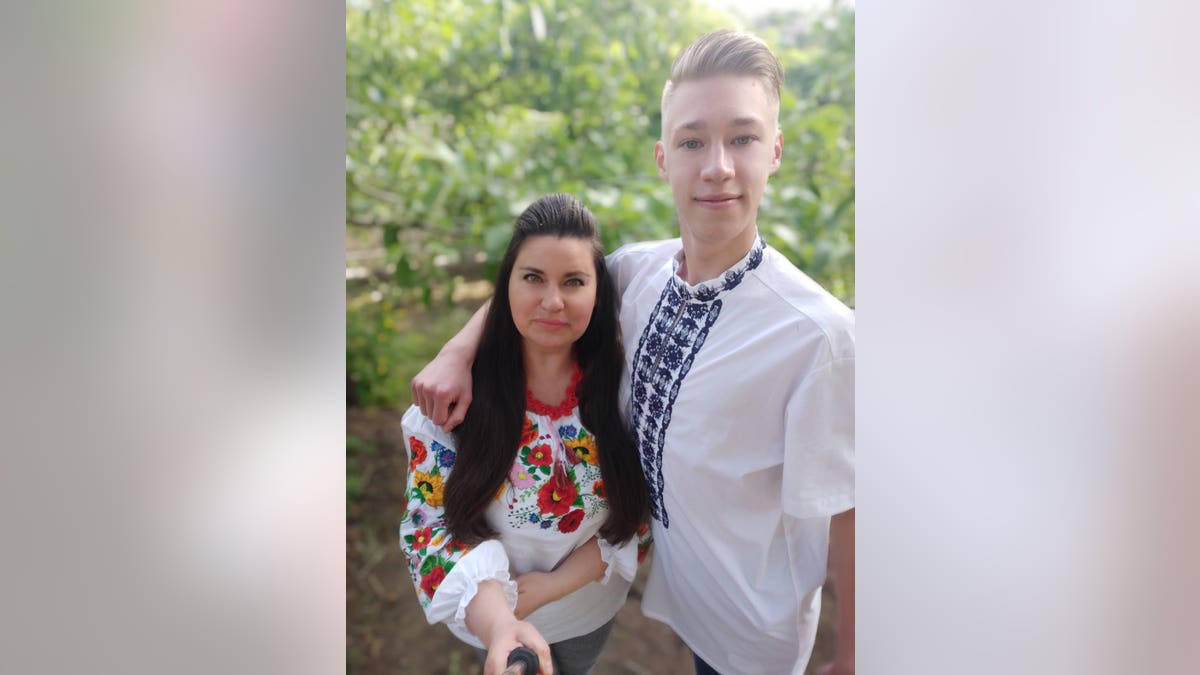 Matthew Frantsuzhan is seen in this photo with his mother, Olga. Matthew's mother and father have left war-torn Ukraine; they're now in Dubai.