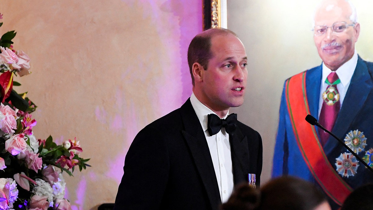 Prince William delivering a speech in Jamaica on Wednesday.