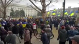 Ukrainians in Kherson rally against Russian forces after city's seizure