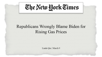 Gas prices: New York Times 'fact check' says Republicans 'wrongly blame Biden' for surge at the pump