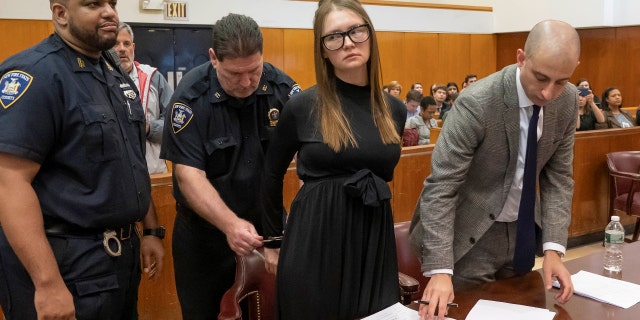 Anna Sorokin, who a New York jury convicted last month of swindling more than $200,000 from banks and people, reacts during her sentencing at Manhattan State Supreme Court New York, U.S., May 9, 2019.