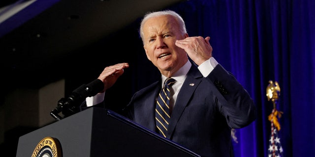 President Biden delivers remarks at the House Democratic Caucus Issues Conference in Philadelphia March 11, 2022. 