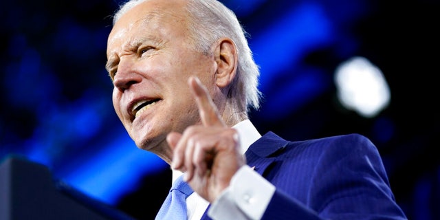 President Joe Biden speaks at the National League of Cities Congressional City Conference, Monday, March 14, 2022, in Washington.