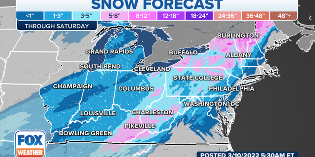 Northeastern snow forecast
