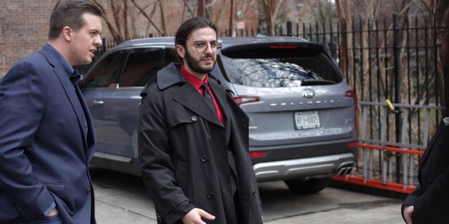 AJ Gustern attends the funeral of his grandmother, Barbara Gustern, March 26. He called her his best friend. 