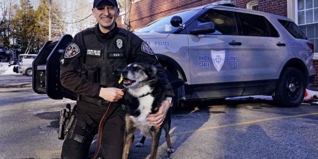 Ruby was adopted by Rhode Island State Police Cpl. Daniel O'Neill in 2011 when the officer needed a search and rescue dog.