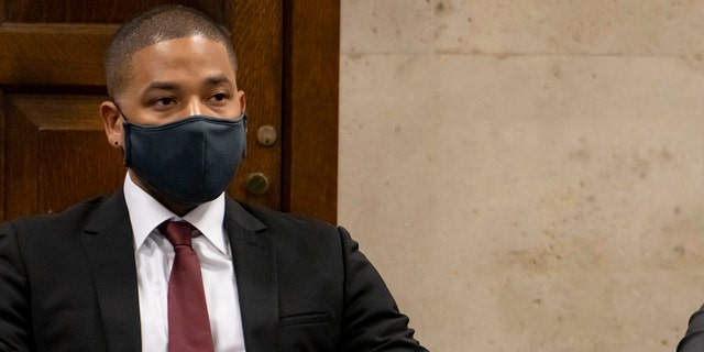 Actor Jussie Smollett appears at his sentencing hearing at the Leighton Criminal Court Building, Thursday, March 10, 2022, in Chicago.