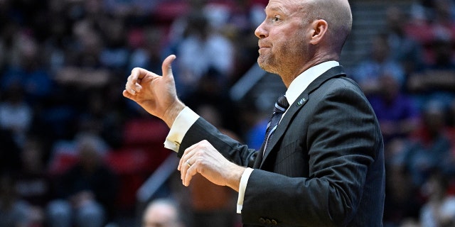 Seton Hall head coach Kevin Willard reacts from the bench during the first half of a first-round NCAA college basketball tournament game against TCU, Friday, March 18, 2022, in San Diego.