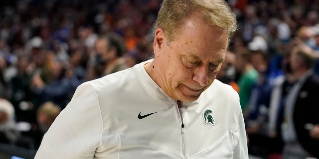 Michigan State head coach Tom Izzo walks off the court after a loss to Duke in a college basketball game in the second round of the NCAA tournament, Sunday, March 20, 2022, in Greenville, S.C.