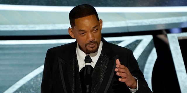 Will Smith cries as he accepts the award for best performance by an actor in a leading role for "King Richard" at the Oscars on Sunday, March 27, 2022, at the Dolby Theatre in Los Angeles.