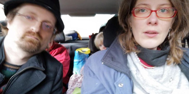 Alya Shandra and her family fleeing Kyiv.