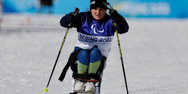 Anastasiia Laletina of Ukraine in action