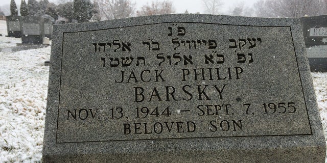 The gravesite for Jack Barsky, the 10-year-old boy who died in Maryland and whose identity Albrecht Dittrich ultimately assumed.