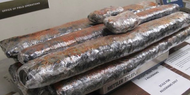 Nine packages of alleged methamphetamine found hidden inside the vehicle weighed 79 pounds and had an estimated street value of ,100,000, the CBP said.