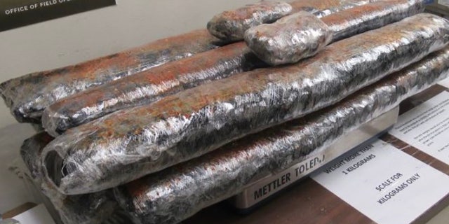 Nine packages of alleged methamphetamine found hidden inside the vehicle weighed 79 pounds and had an estimated street value of ,100,000, the CBP said.