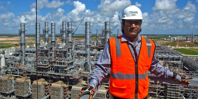 Ari Aziz, director of operations for Cheniere Energy Inc., stands for a photograph at the company's liquefied natural gas (LNG) export terminal under construction in Corpus Christi, Texas, Oct. 3, 2018.