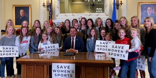 オクラホマ州政府. Stitt signs 'Save Women's Sports Act' into law