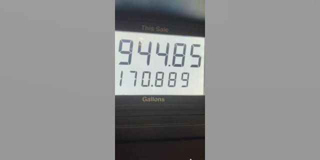 At the end of the minute-long video, the gas pump showed that filling the RV with 170 gallons of fuel ended up costing $944.85.