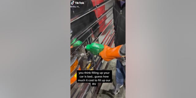 Last week, a 19-year-old named Riley — who goes by the TikTok username @riley.14_ — posted a video on the social media platform showing her dad, Mark, filling up his converted Prevost bus on his way to a vacation in Florida.