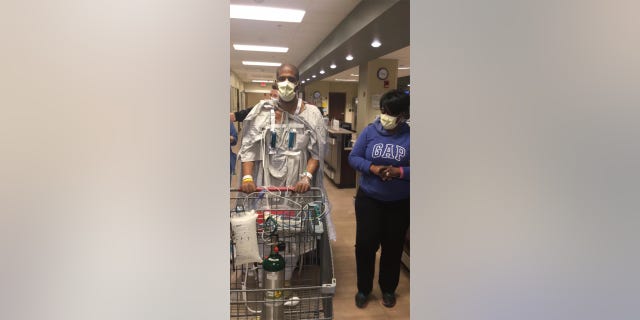 Donald Crigler was diagnosed with dilated cardiomyopathy, or an enlarged heart, in 2011. He's shown here in the hospital 24 hours after his heart transplant surgery. 